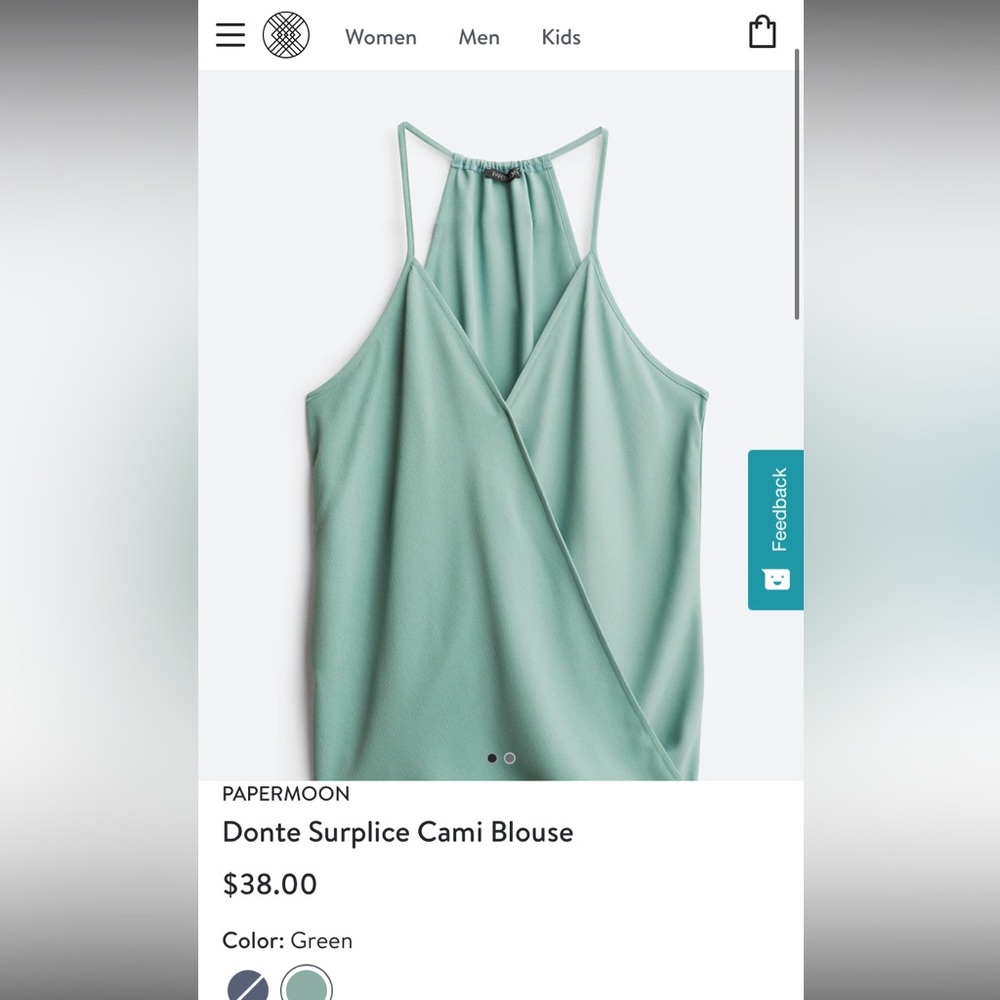 Blue green Papermoon surpluses cami blouse